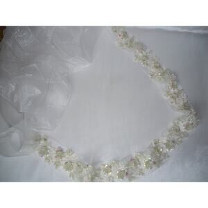 Beaded white bridal belt sash, formal evening wear prom party dress belt sash